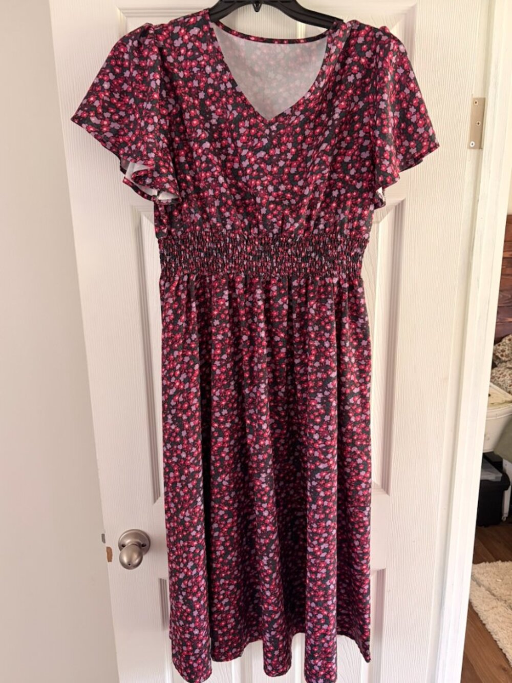 Flutter-Sleeve Floral Dress